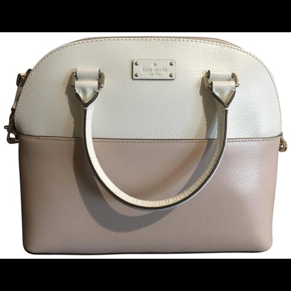 NWOT Kate Spade Carli Grove Street Warm Beige/Cement (Pinkish) Leather Satchel